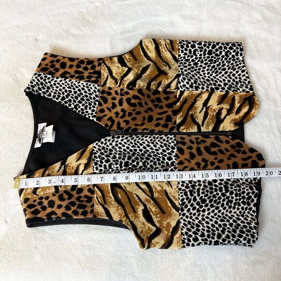 Vintage Lindsey Scott Sport Vest Animal Print Denim Women’s M - Picture 7 of 7